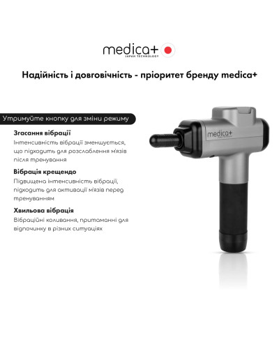 Перкусійний ручний масажер для тіла і м'язів Medica+ MassHand Pro 6.0 Перкусійний ручний масажер для тіла і м'язів Medica+ MassHand Pro 6.0