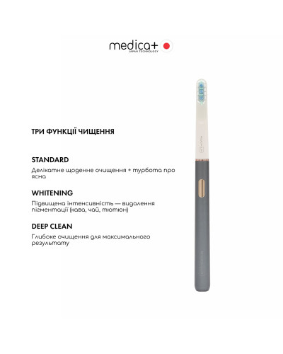 Звуковая зубная щетка MEDICA+ LUX 10Х Portable (Grey)(Japan) Звуковая зубная щетка MEDICA+ LUX 10Х Portable (Grey)(Japan)