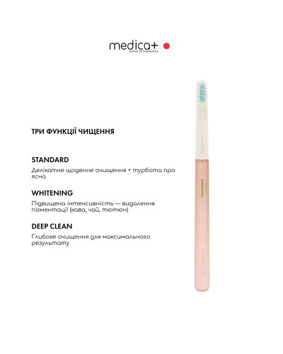 Звукова зубна щітка MEDICA+ LUX 10Х Portable (Rose Gold)(Japan) Звукова зубна щітка MEDICA+ LUX 10Х Portable (Rose Gold)(Japan)
