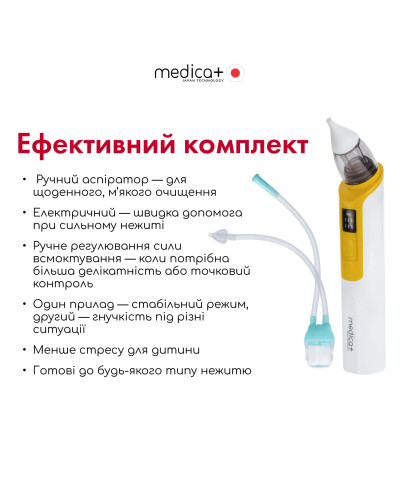 Назальний аспіратор Medica+ NOSE CLEANER 6.0 Yellow Назальний аспіратор Medica+ NOSE CLEANER 6.0 Yellow