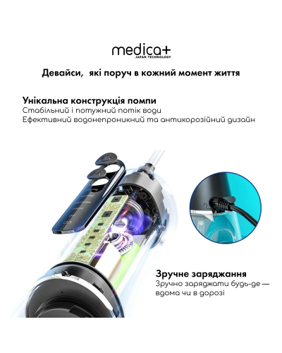 Портативный ирригатор Medica+ WatePlus 8.0 Black Портативный ирригатор Medica+ WatePlus 8.0 Black