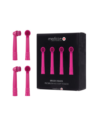 Насадки для электрической зубной щетки MEDICA+ ProBrush XO Fuchsia (4 шт)