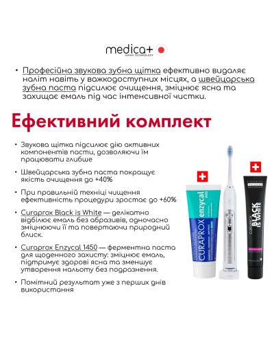 УЛЬТРАЗВУКОВАЯ ЗУБНАЯ ЩЕТКА MEDICA+ PROBRUSH 9.0 (ULTASONIC) WHITE+ НАСАДКИ WHITE (6 ШТУК) (ЯПОНИЯ)